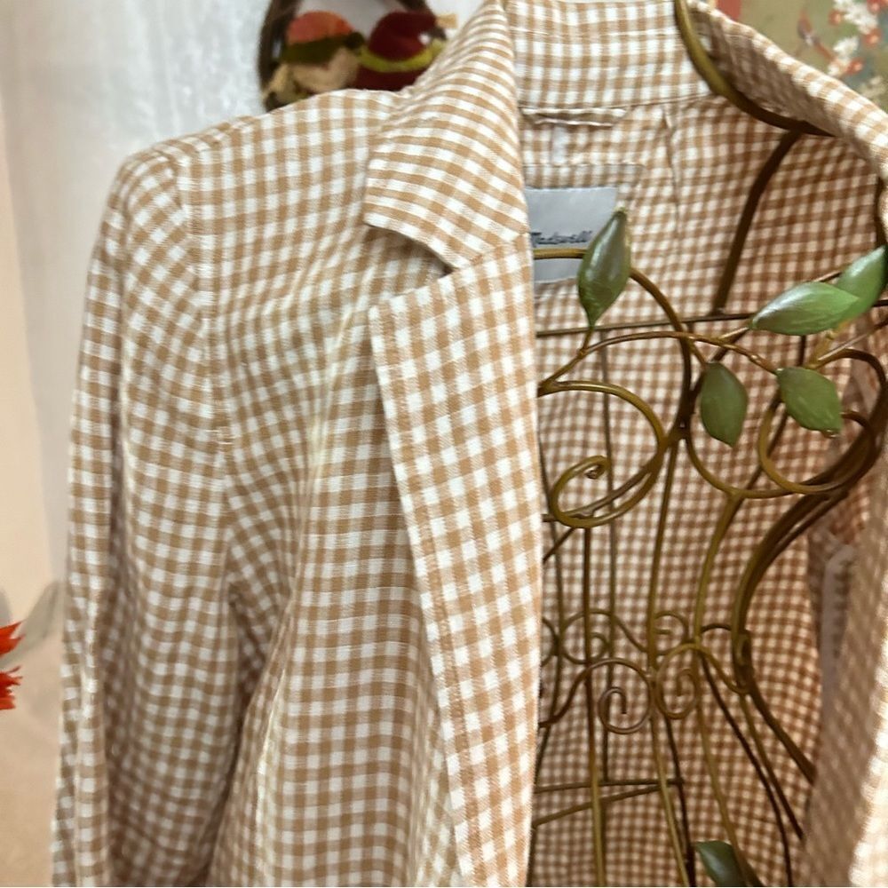 Madewell Gingham Dorset Women's plaid white/cream Blazer  Size by measur… - Picture 5 of 6